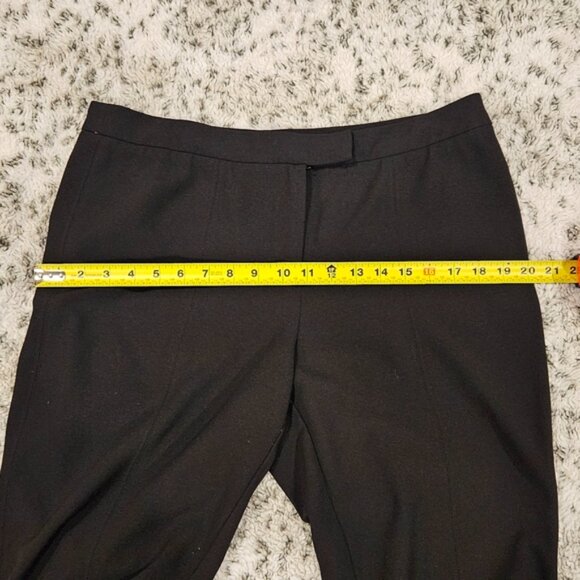 Nanette Lepore SZ 10 Black Capri Hi Lo Ruffled Hem Button Zip Closure No Pockets - Picture 7 of 11